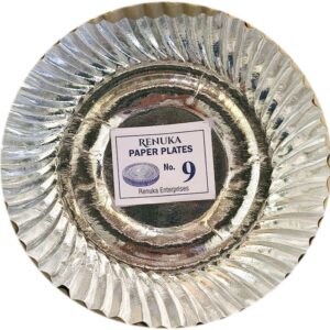 Disposable Paper Paper Plates 9" – Pack of 150 (Silver Rim)