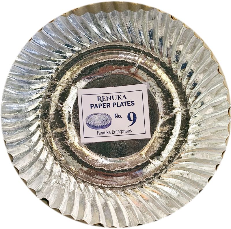 Disposable Paper Paper Plates 9" – Pack of 150 (Silver Rim)