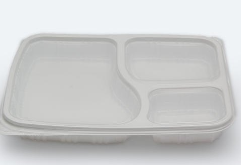 Recycled Paper Compartment Plates (3-Compartment) 12" – Pack of 50 (Plain White)